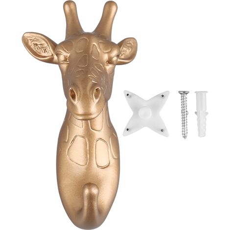 Patères décoratives de luxe en forme de tête de cerf, patères d'entrée originales, patères pour la maison, crochets décoratifs pour cabines d'essayage, girafe dorée (1/5)