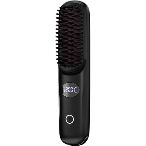 Peine Calentador Cerámico - 180 °C en 30 s - Temperatura Ajustable 150-200 °C - Batería Recargable 2000 mAh - Uso Inalámbrico 45 min - Peine para Alisado de Cabello - 1 Unidad (1/5)