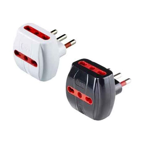 ADATTATORE TRIPLO 16A ROSI 2P+T - prese 10/16A 2P+T, Col. Bianco - ROSI