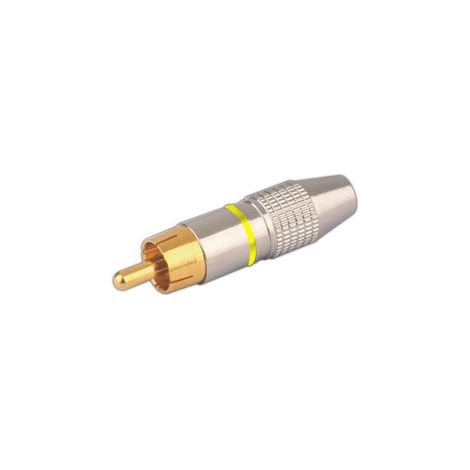 Conector Rca Macho Metal Dorado Aros Amarillo 10.598/am (1/2)