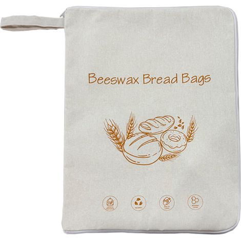 Bienenwachs-Brotbeutel (1er-Pack) — Wiederverwendbarer Beutel aus Bio-Leinen und Bienenwachs, 17 x 13 Zoll — Gefriergeeignet und wirksam zur Erhaltung der Frische. (1/4)
