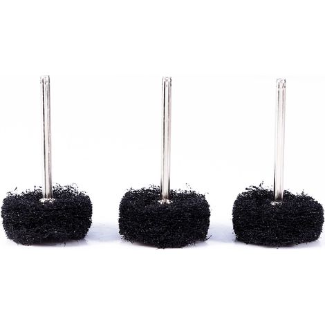 Têtes de mini-brosses à récurer en forme de T : 3 de chaque couleur : rouge, vert, noir et marron. (1/4)