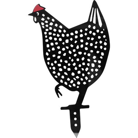 Piquet de Jardin Décoratif en Forme de Poule Noire Creuse, Ornement pour Pelouse et Extérieur (1/5)