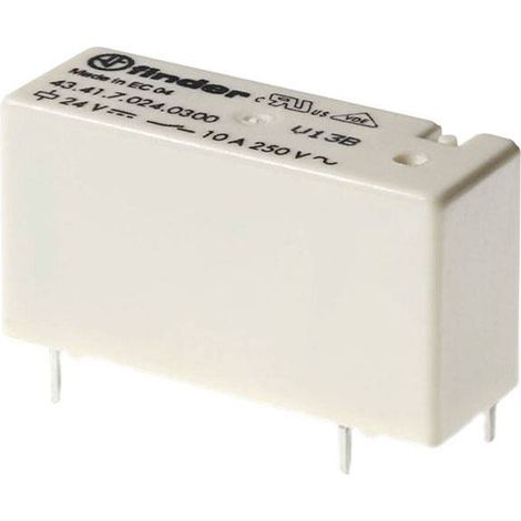 Finder 43.41.7.024.4300 Relais pour circuits imprimés 24 V/DC 10 A 1 NO (T) 1 pc(s)