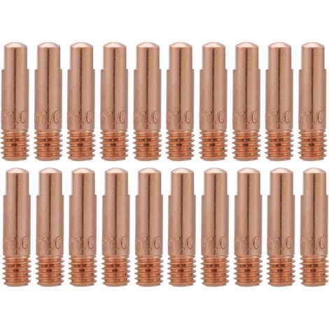 20 Kupferkontaktspitzen für 15AK MIG/MAG-Schweißbrenner-Verschleißteile (1,0 mm) (1/5)
