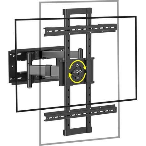 Support Mural TV Orientable (±90°) pour 50 à 90 Pouces(127-229cm) Écran, Accroche Television Mural jusqu'à 120kg avec Pivotement Incline et Étend, Fixation Murale TV VESA 600x400, Noir (1/5)