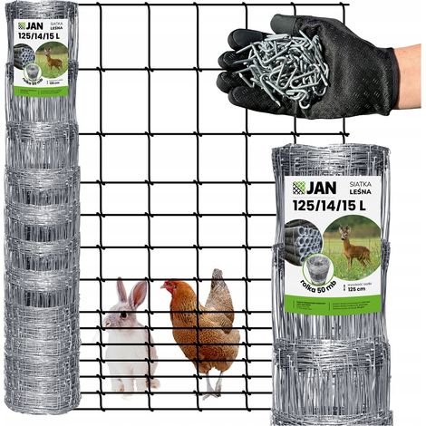 Grillage forestier 125/14/15 L 50 m Dense pour poules, lapins, moutons (gratuit)
