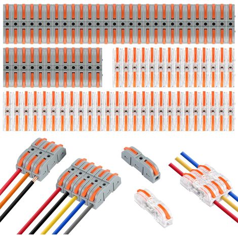 40-teiliges Elektrostecker-Set — Hebelklemmen mit beidseitigem Leiteranschluss — Kombinierbare Schnellverbinder für die Kabelverdrahtung