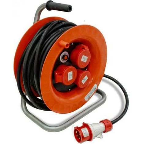 Rosi materiale elettrico avvolgicavo industriale da 30mt 4x2,5 3 prese 16a 4p 4006