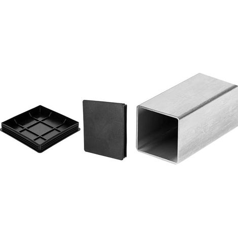 7/8" (200mm) End Caps for Square Tubes, Plastic Plugs Metal Tubes, Chair Legs, Table, Bookcases, Furniture, Black (1/5)