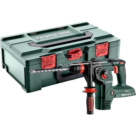 Marteau perforateur sans fil 18V – Force de frappe 3.2J – Mandrin SDS-plus – Poignée Metabo VibraTech pour confort – Coffret MetaBOX 165 L