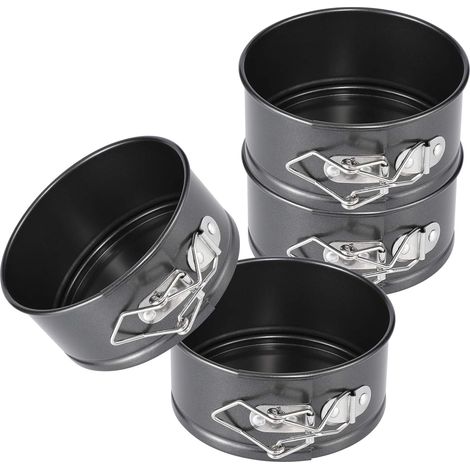 Set mit 4 kleinen, antihaftbeschichteten Käsekuchenformen für Mini-Käsekuchen, Pizzen und Quiches (1/5)