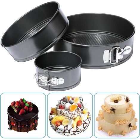 Parts Runde Kuchenform, 4/7/9 Zoll runde Kuchenform, Antihaft-Set mit abnehmbarem Boden, für Käsekuchen, Pizza, Quiches