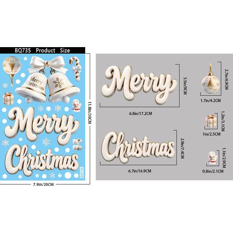 Autocollants de Noël populaires en platine pour fenêtres, autocollants en verre Père Noël, sapin de Noël, bonhomme de neige, autocollants statiques de maison de Noël