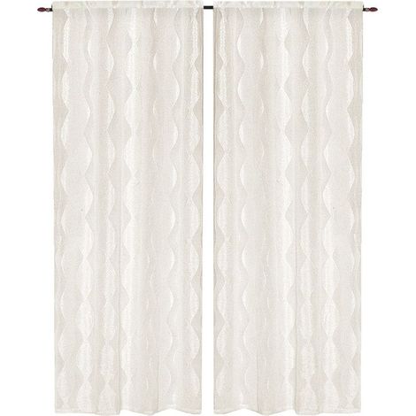 Rideaux Fenêtres Portes Intérieur Élégant Chic Tissu Strass Paillettes Lot de 2 Beige - 60x150 Cm (1/3)