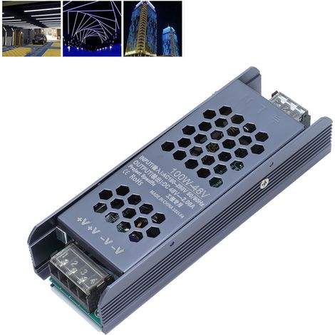 48-V-Magnetschaltnetzteil, schwarze Volllastleiste, 180–250 V Wechselstrom, 100 W (1/5)