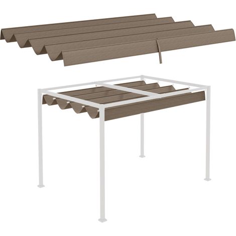 Toiture de remplacement pour pavillon de jardin de 2,85 x 2 m, extensible, montage facile, polyester, couleur café