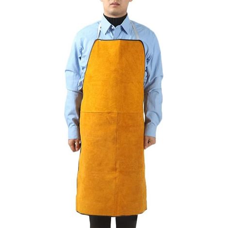 Tabliers de soudage robustes en cuir pour ateliers, tabliers de travail durables, résistants à la chaleur et ignifugés, tabliers de soudage ajustables pour hommes et femmes, vêtements de protection