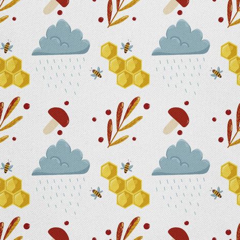 Telas decorativas para exteriores estilo Oxford con motivos de abejas y lluvia. (1/5)