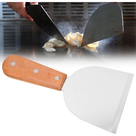 Grattoir à barbecue en acier inoxydable pour la cuisine, pelle à steak, spatule à crêpes (1/5)