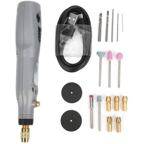 Outil Rotatif Mini, Outil Rotatif Sans Fil, 12W 15000r/min Broyeur éLectrique, Mini Broyeur de Perceuse éLectrique Portable Stylo de Meulage en Electrique (1/4)