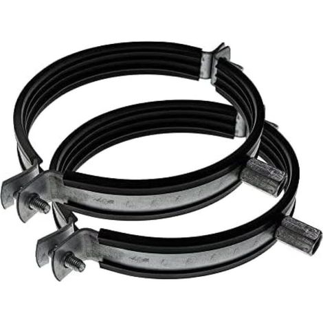 Vent Systems 100mm Diameter, pack of 2 hose clamps for all types of ventilation, round ducts straight to the wall or ceiling. With rubber to reduce noise (1/5)