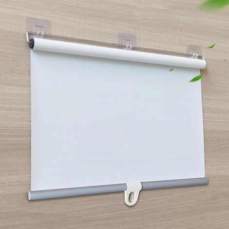 Stores Enrouleurs Rétractables,100% Occultants,Stores à Isolation Thermique Résistante Aux UV,Rideau D'occultation,Avec Système De Ressorts,Sans Perçage,White-40x150cm(15.7x59in) Blanc 32l x 150L cm