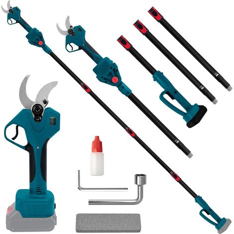 Sécateur télescopique 2 en 1 18 V ouverture maximale 65 mm, diamètre de coupe 40 mm, tige d'extension 2,2 m (1/5)