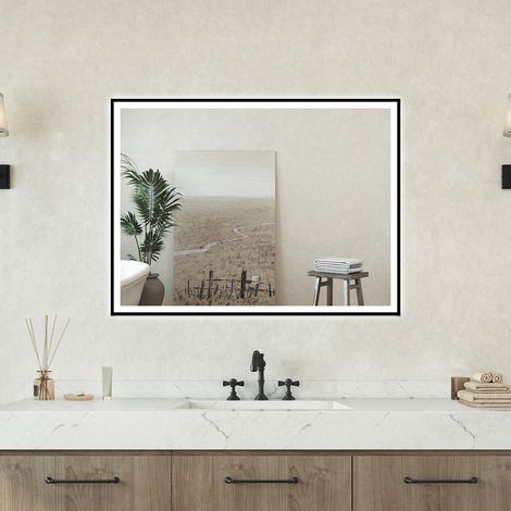 Specchio bagno Rettangolare 80x60cm Retroilluminato Con Led, Antiappannamento + 3 Luci (1/5)