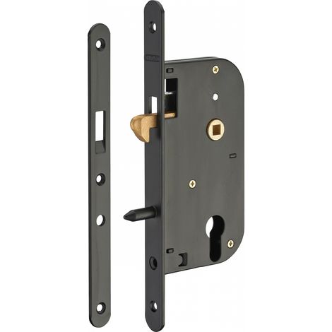Thirard – Serrure électrique encastrable pour porte d'intérieur – Pêne crochet laiton – Entr'axe 70 mm – Coffre acier embouti – Têtère acier