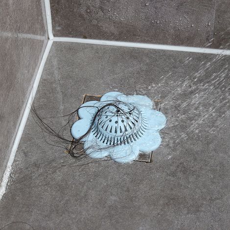 Couvercle de bonde d'évier en silicone en forme de fleur, récupérateur de cheveux, passoire réutilisable, filtre anti-obstruction (1/5)