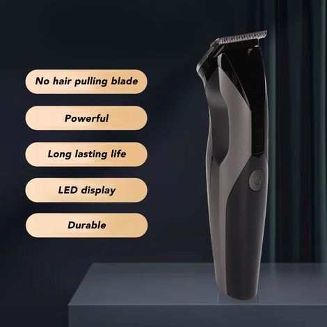 Tondeuse à cheveux pour hommes, sans fil, professionnelle, silencieuse, rechargeable, prise américaine 100-240 V (1/5)