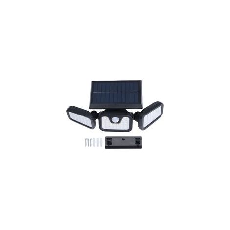 Applique murale solaire LED 74 perles 3 têtes détection humaine IP65 étanche à l'eau cour extérieure sans fil