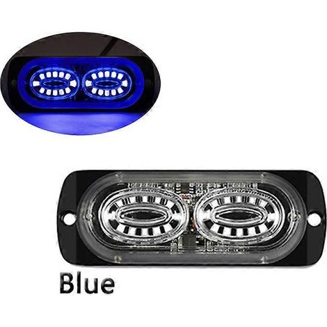 Feu de signalisation à LED clignotantes (24 LED) pour voiture et moto, jaune et blanc, 18 modes stroboscopiques, lampe d'urgence 12-24 V, éclairage latéral haute luminosité (1/5)