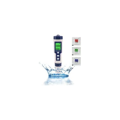 Ph-mètre Testeur PH Electronique, Testeur Eau Piscine 5 en 1 avec Rétro-éclairage, PH/TDS/EC/Salinité/TempmèTre avec ATC, PH Metre Haute Précision de Résolution 0.01, pour Eau Potable, Aquarium, Spas (1/5)