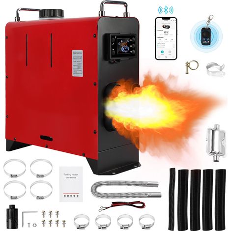 TolleTour Diesel Standheizung 8 KW Luftheizung Air Heater Luft Dieselheizung 12V 24V für Auto RV LKW Wohnmobil Bus LCD schalter App Control Rot (1/5)