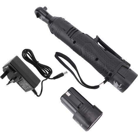 Clé à choc électrique 18V avec batterie Li-ion, angle droit 90°, chargeur 220V prise UK, douille 3/8 pouce (1/5)