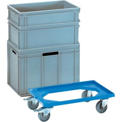 Caja de rodillos Trgf.250kg PA-tires L605xW405mm ABS-Ku.blau FETRA