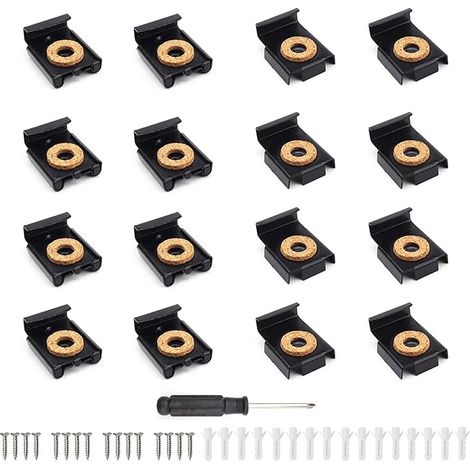 Mirror Mount, Spring Mount, Mirror Bracket, Square Wall Mirror Mount, with Screw, Expansion Tube and Screwdriver, for Fixing Glass (1/5)