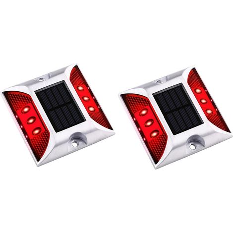 Lot de 2 Lumières Solaires pour Jardin et Quai – Lampes Étanches IP67 pour Allée, Escalier et Pont avec Marqueur Réfléchissant (1/3)