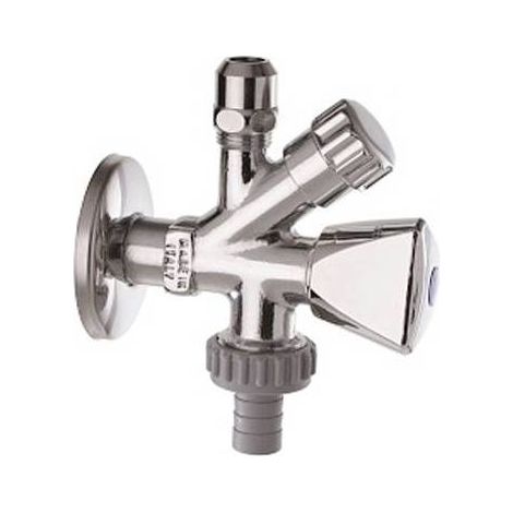 RUBINETTO COMBINATO SOTTOLAVABO-LAVATRICE CON PORTAGOMMA Misura: 1/2 x 3/4 x 3/8