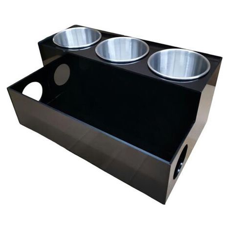 Sollbry Organisateur D'Outils pour Cheveux, Support de SèChe-Cheveux, Support de Comptoir pour SèChe-Cheveux, Rangement pour Vanité de Salle de Bain avec 3 Tasses, Noir (1/5)
