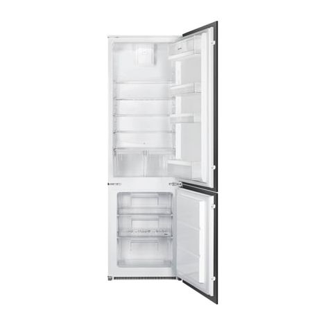 Smeg – Réfrigérateur encastrable 269L – 178 cm de hauteur – 55 cm de largeur – Classe énergétique E – Porte réversible – Système de refroidissement ventilé