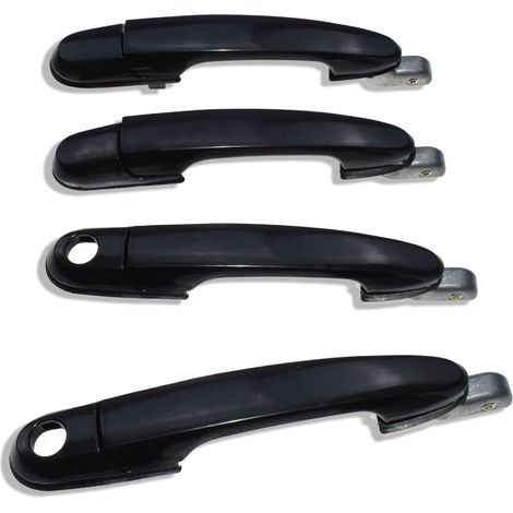 4-teiliges Set Außentürgriffe, passend für Hyundai Tucson (2005–2009), Teilenummer 82650-2E000, 82660-2E000, vorne + hinten, links + rechts, schwarz. (1/5)