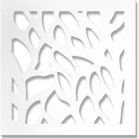 FOGLIE - Panneau PVC ajouré épaisseur 1 cm - Brise-soleil - Couleur : blanc - Dimension : 98x98 cm