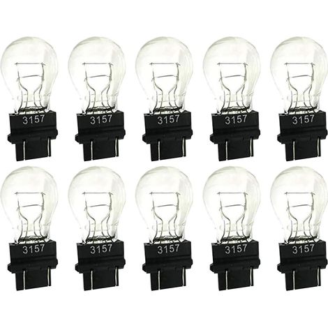 Halogenlampe – 10er-Pack – Glas – 12 V 27/7 W – Auto/Motorrad – T25 P27/7W 3157 (1/2)