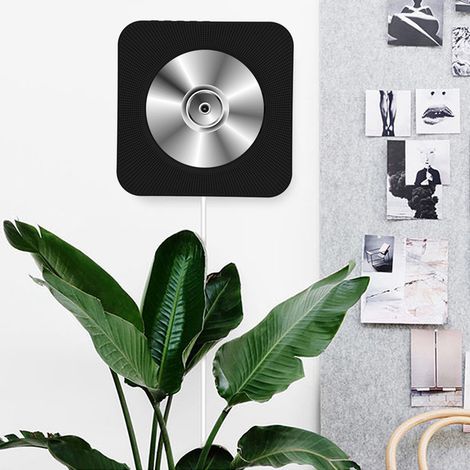 Nouvelle enceinte lecteur CD Bluetooth murale avec télécommande (noire, version UE) (1/5)