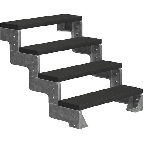 Dolle Außentreppe Gardentop 72-88cm Geschosshöhe mit Trimax anthrazit 100cm breit ohne Geländer