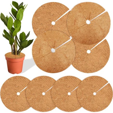 8 Pieces 20 cm and 30 cm Mulching Disc Coconut Protection Disc Coconut Mulching Disc Coconut Mat Winter Protection Coconut Mat Coconut Mat Winter Protection for Plants (1/5)
