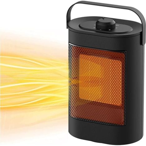 Radiateur soufflant PTC 1500W silencieux, chauffage céramique électrique 3 modes, protection surchauffe, poignée portable, salle de bain, noir (1/4)